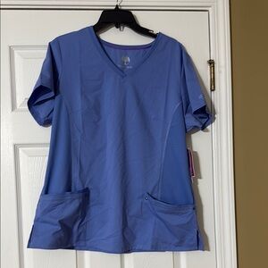 NWT Blue V-Neck Scrub Top XL